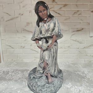 Native American Maiden with dove Hand Painted